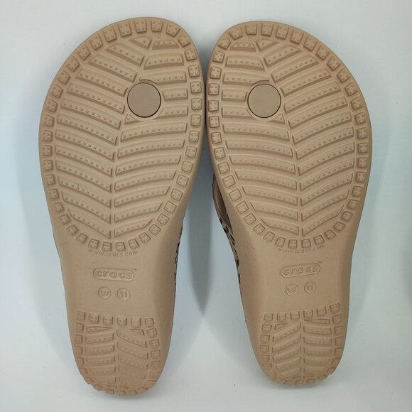 Crocs Women’s Kadee Leopard Brown Rubber Sandals Size 11 - Picture 9 of 9
